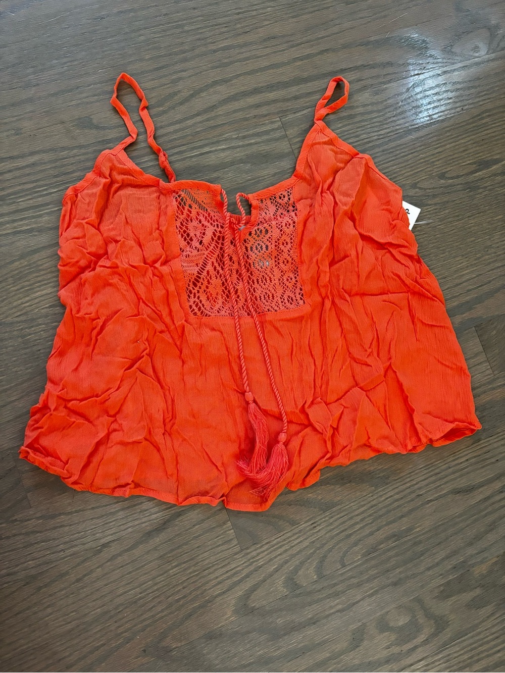 Nwt Vintage Y2K Charlotte Russe coral Orange boho flounce tank top women’s med